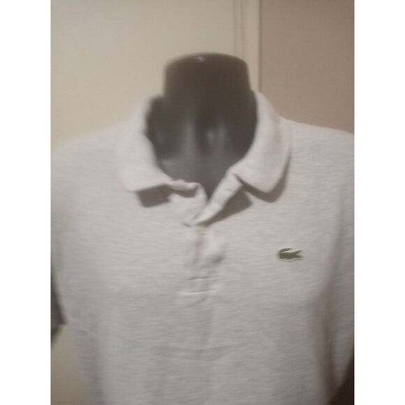 LACOSTE Size 8 Men's Solid Gray Logo Short Sleeve Cotton Golf Polo Shirt 2XL - Picture 4 of 13